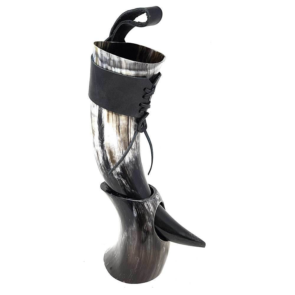 Authentic Medieval Viking Drinking Horn 24oz with Stand - 