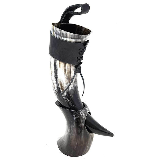 Authentic Medieval Viking Drinking Horn 24oz with Stand - 