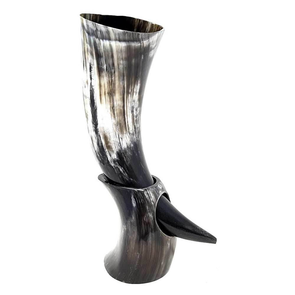 Authentic Medieval Viking Drinking Horn 24oz with Stand - 