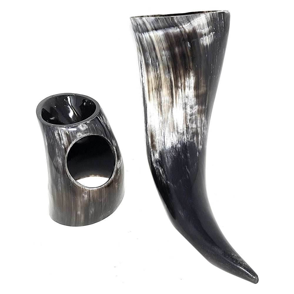 Authentic Medieval Viking Drinking Horn 24oz with Stand - 