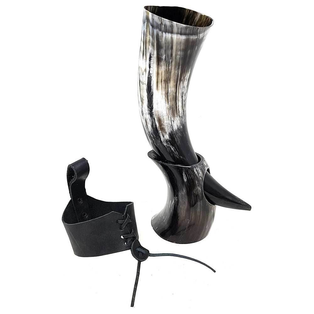 Authentic Medieval Viking Drinking Horn 24oz with Stand - 