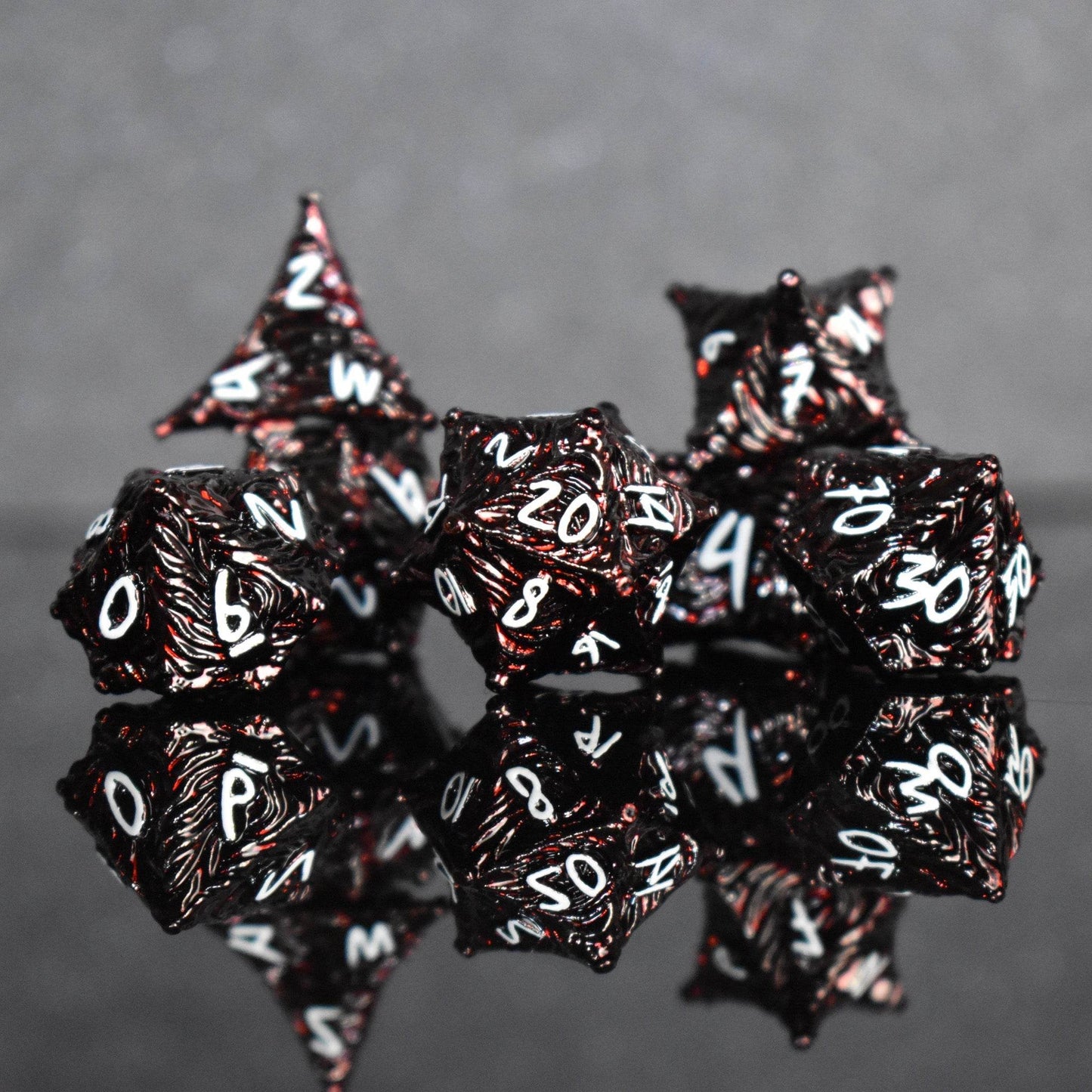 Vortex Warp Metal Dice Set - Deep Red - 