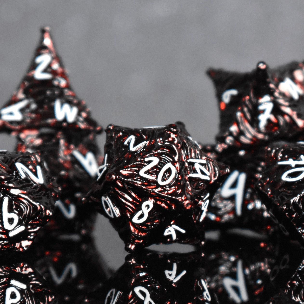 Vortex Warp Metal Dice Set - Deep Red - 