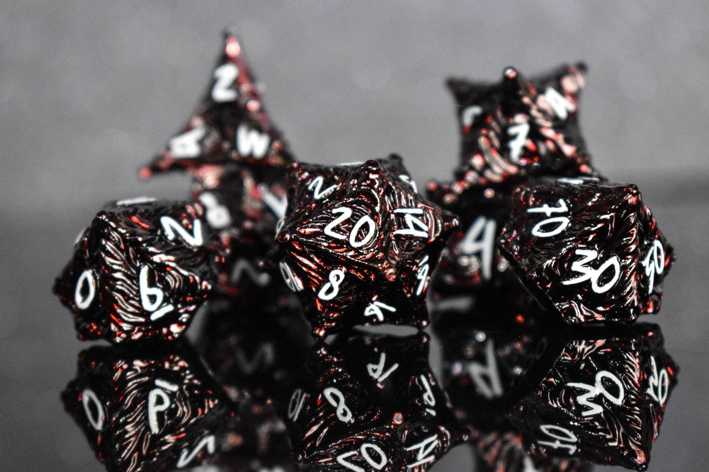 Vortex Warp Metal Dice Set - Deep Red - 