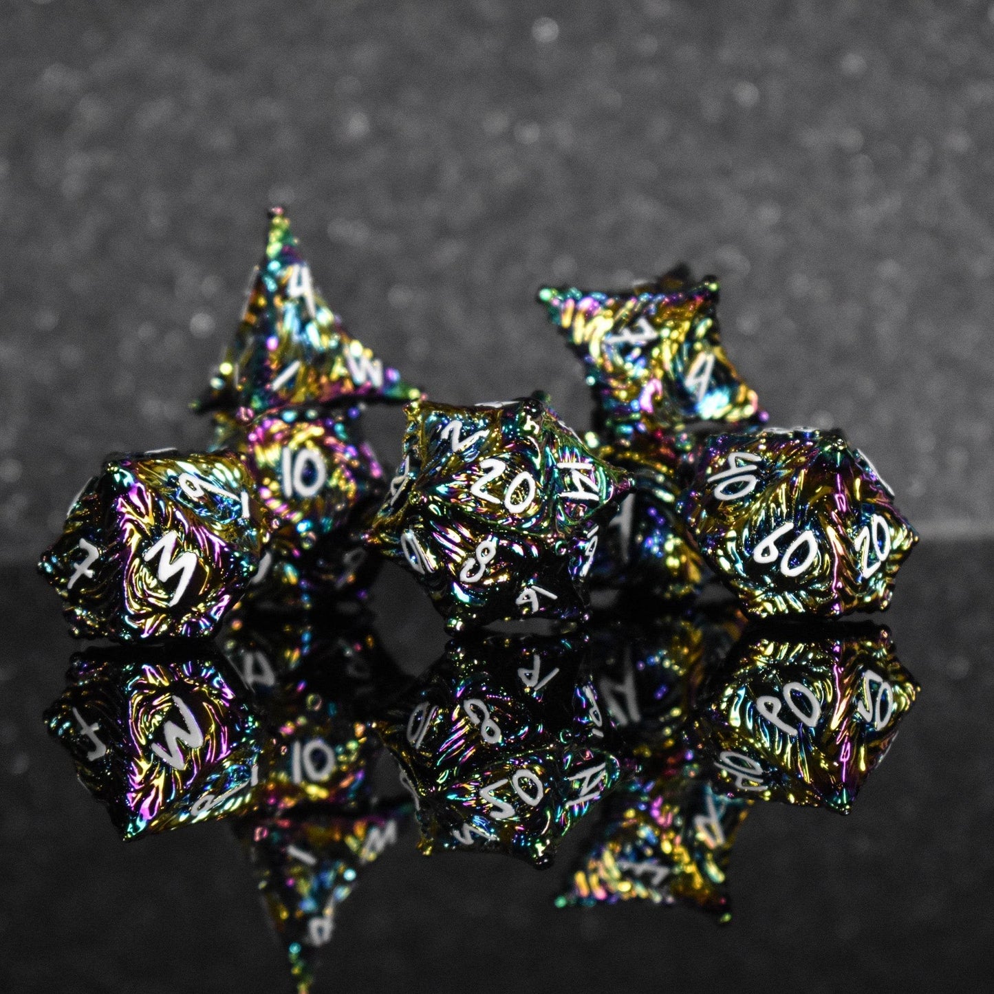 Vortex Warp Metal Dice Set - Iridescent 'PRE-ORDER | SPRING EVENT DEAL' - 