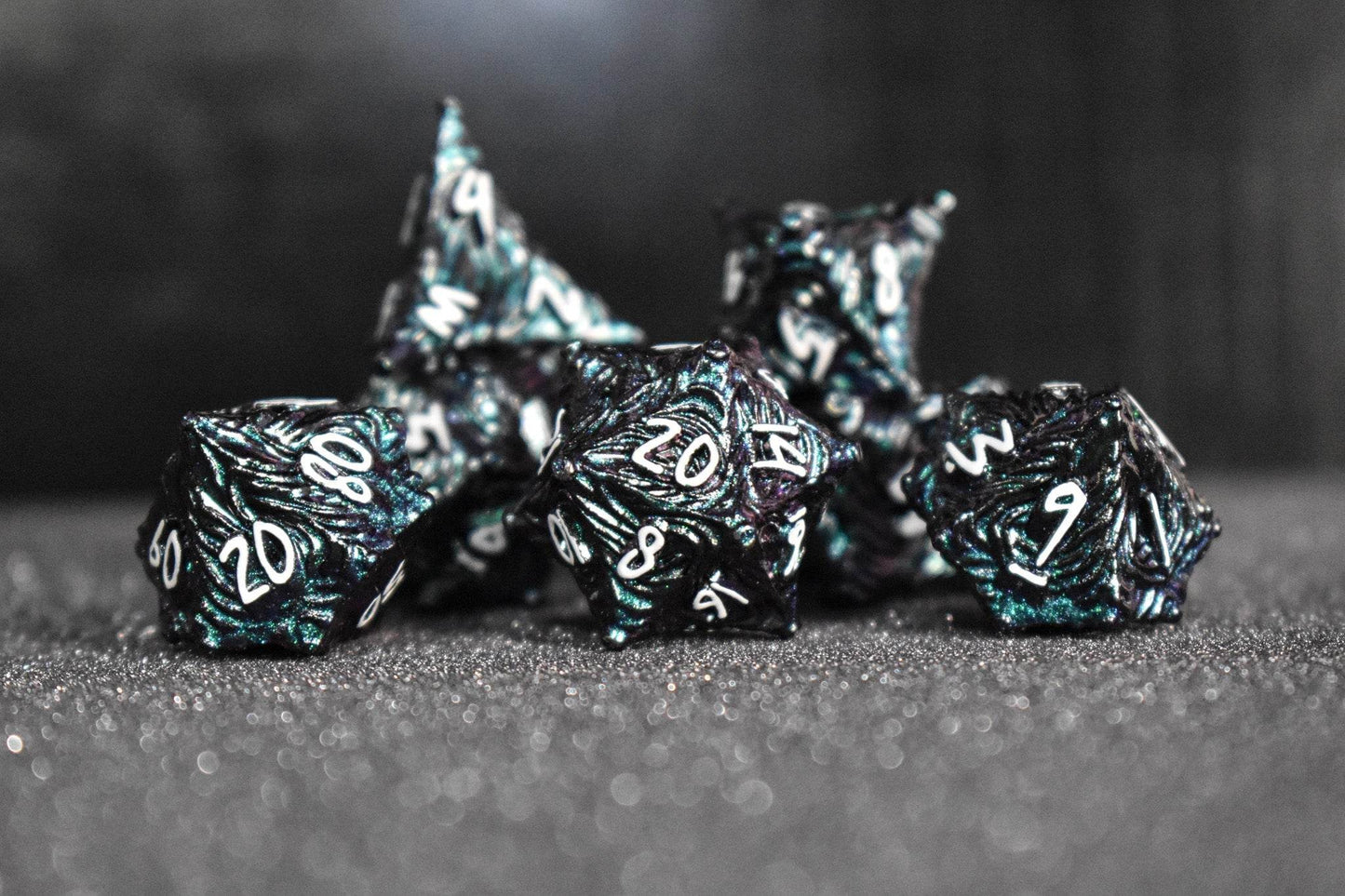 Vortex Warp Metal Dice Set - Pearlescent Galaxy - 