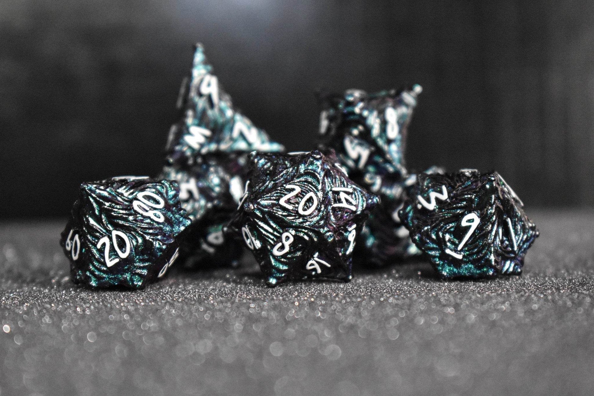 Vortex Warp Metal Dice Set - Pearlescent Galaxy - 