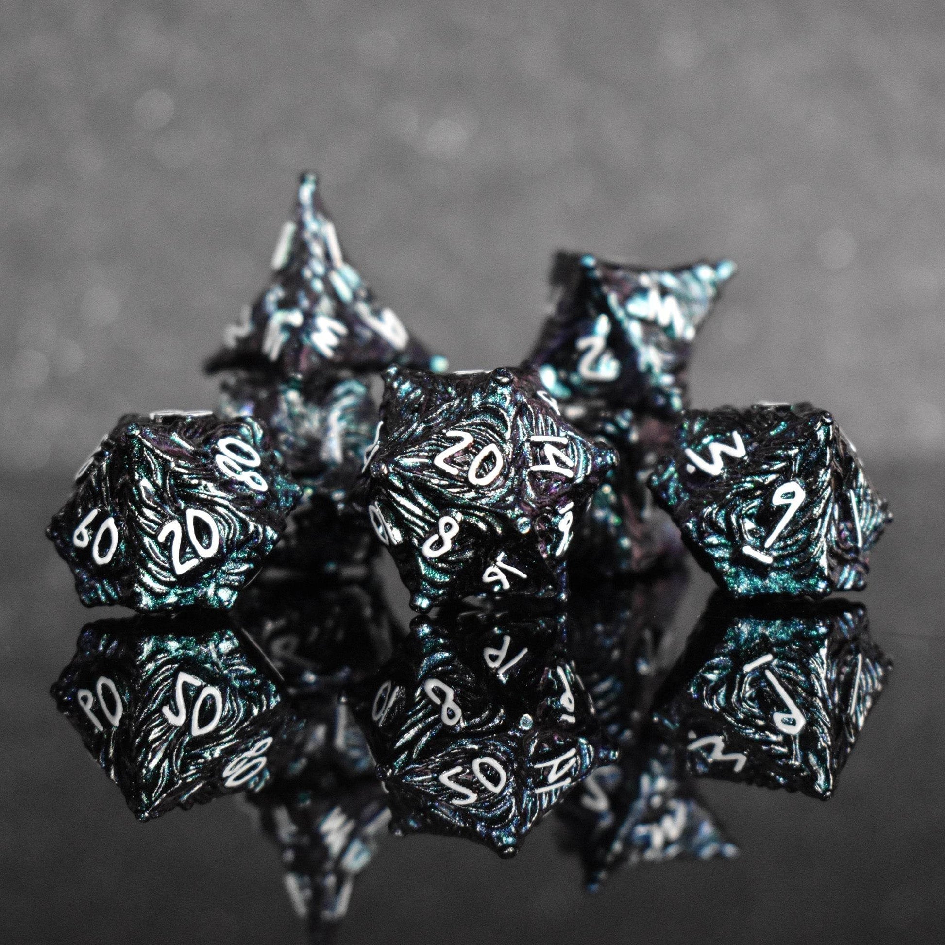 Vortex Warp Metal Dice Set - Pearlescent Galaxy - 