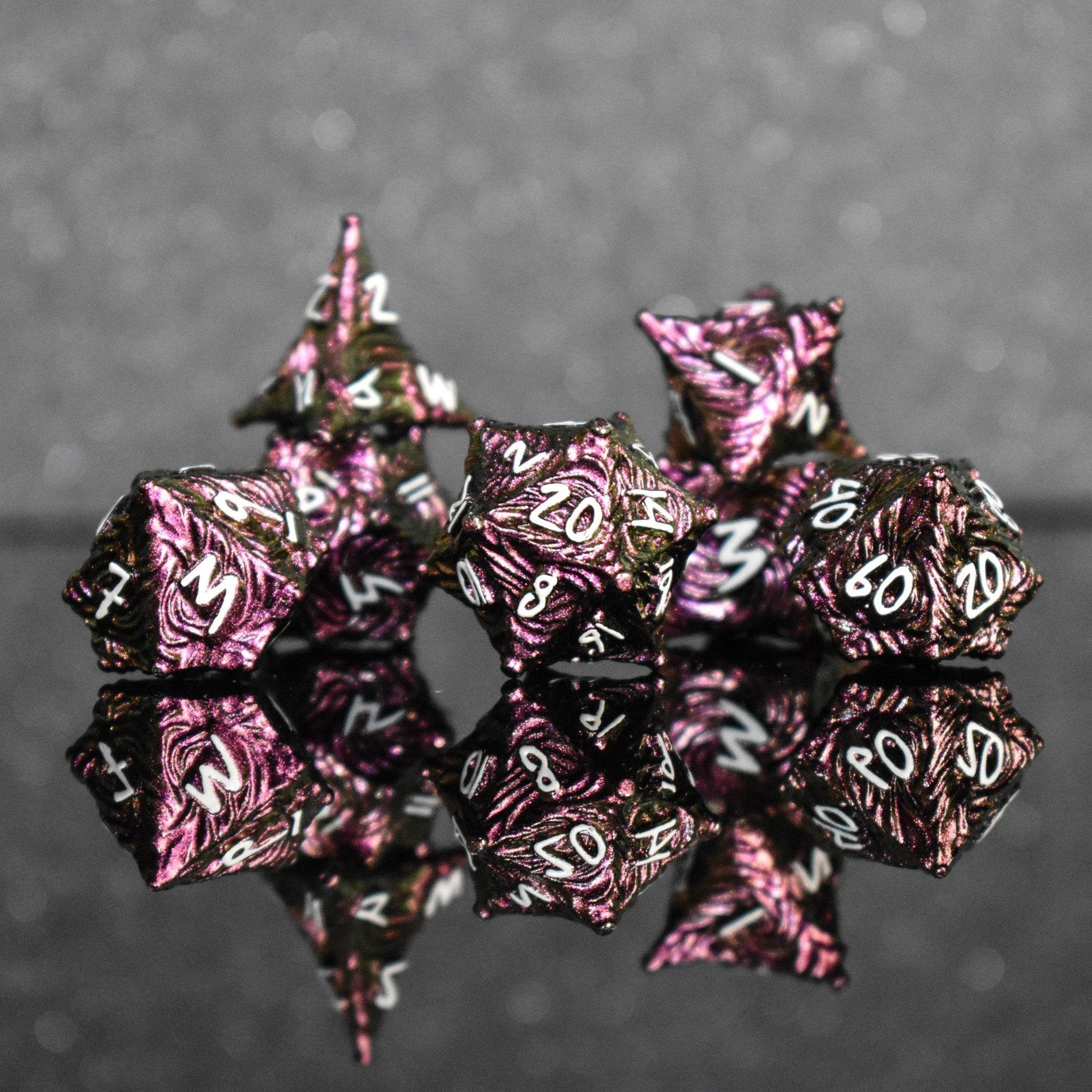 Vortex Warp Metal Dice Set - Pearlescent Magenta - 
