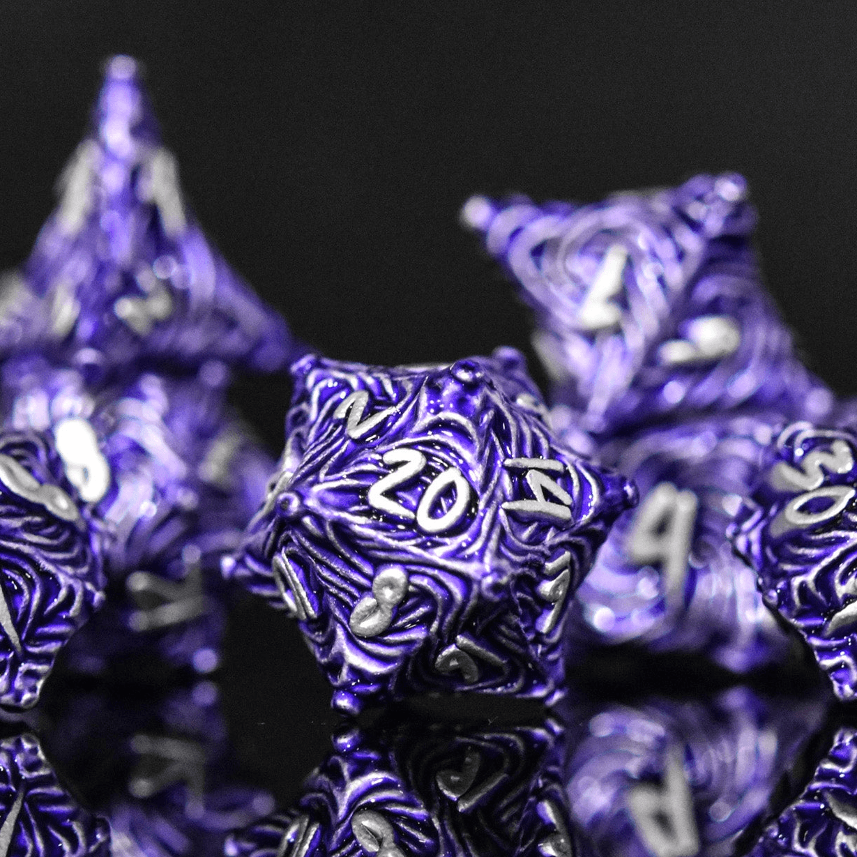 Vortex Warp Metal Dice Set - Purple - 