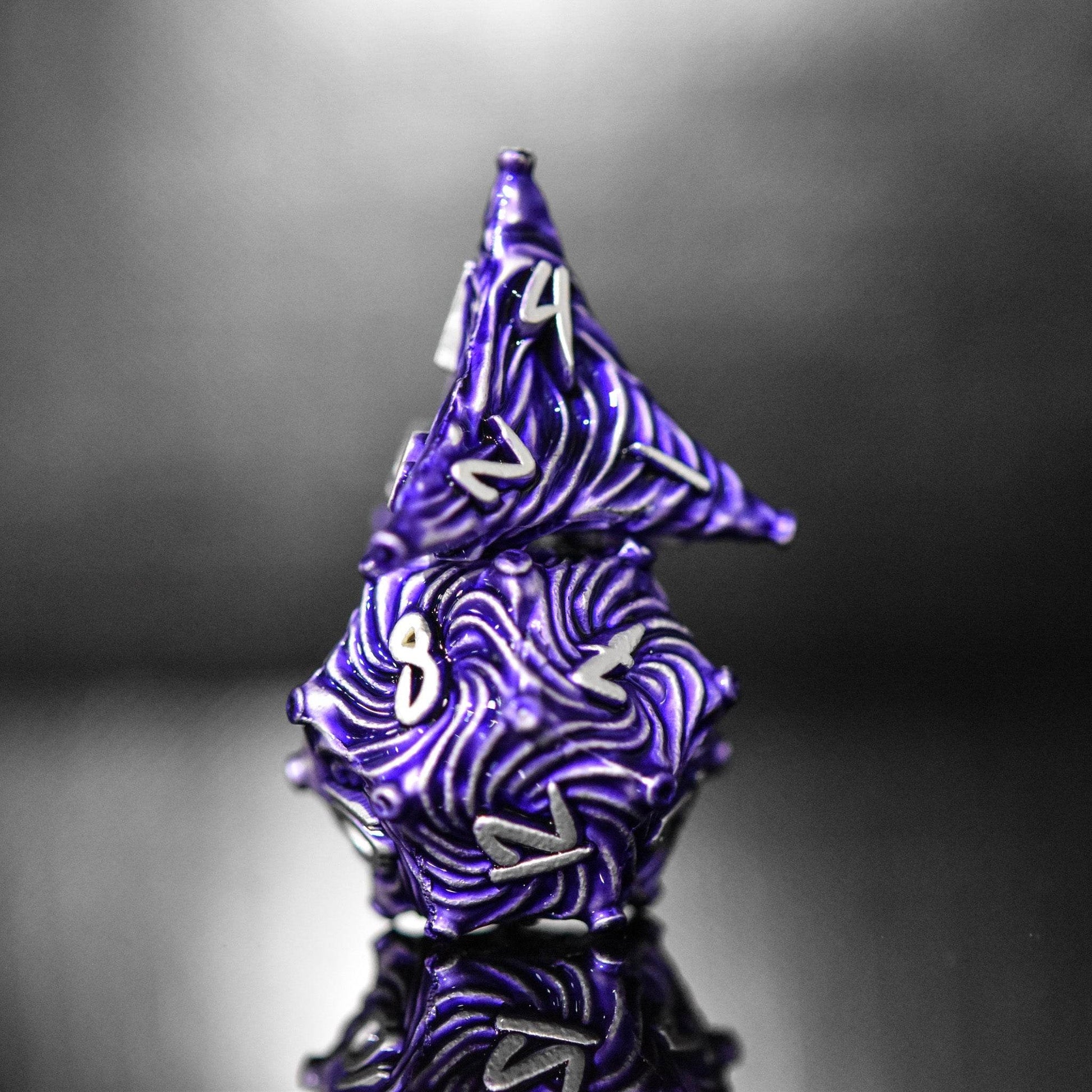 Vortex Warp Metal Dice Set - Purple - 