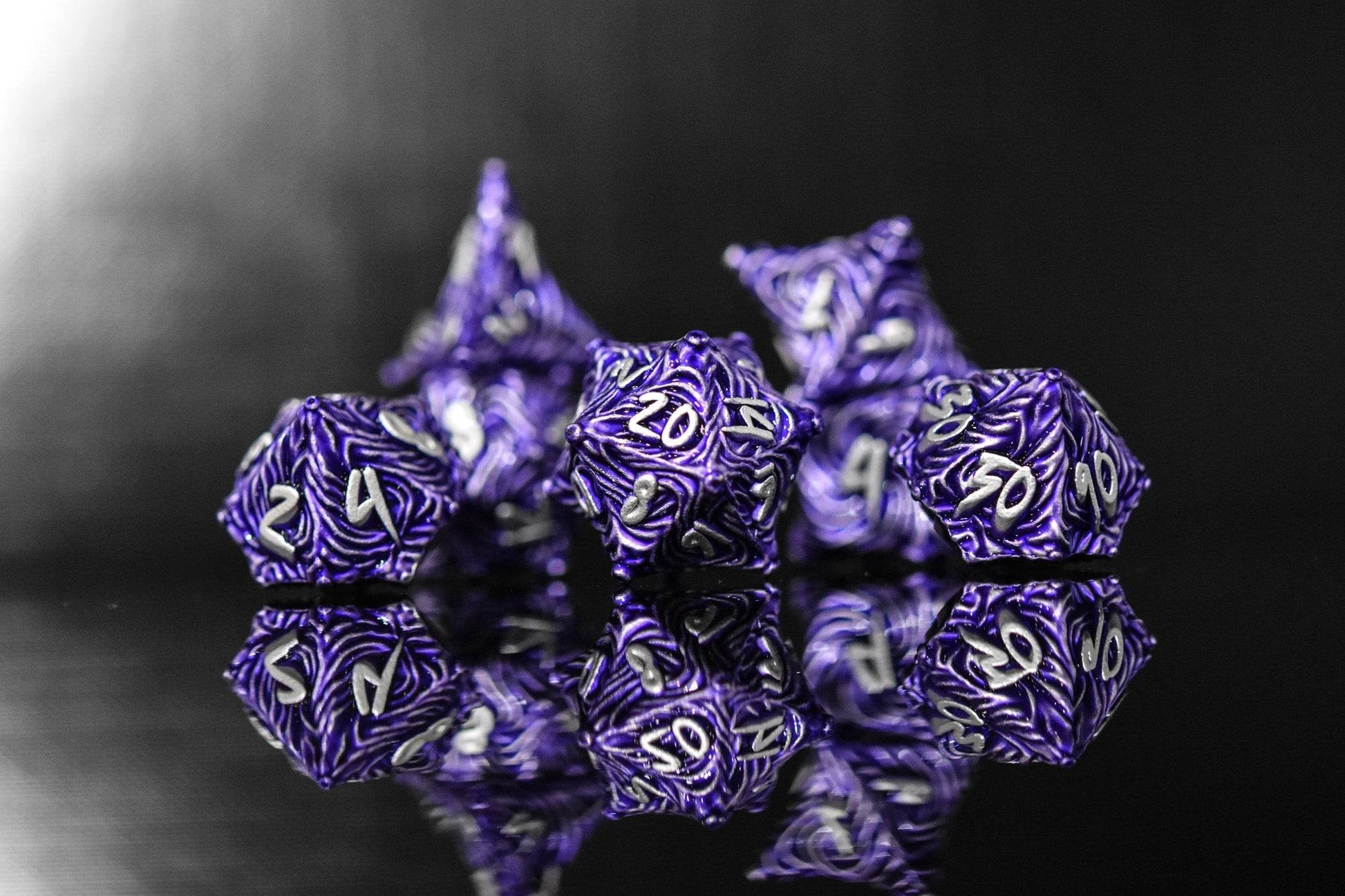 Vortex Warp Metal Dice Set - Purple - 