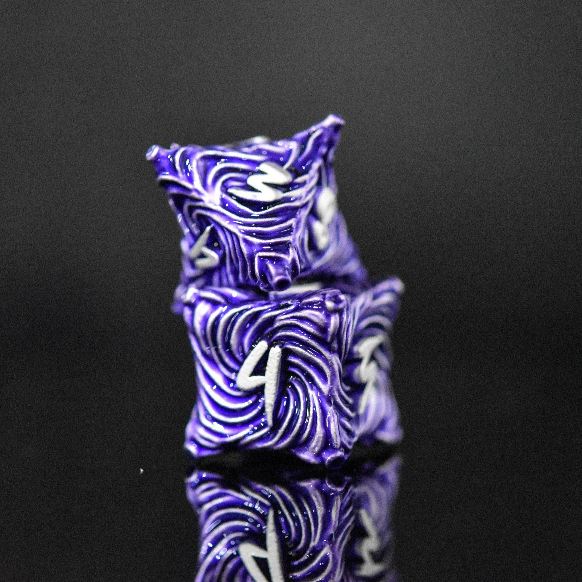 Vortex Warp Metal Dice Set - Purple - 