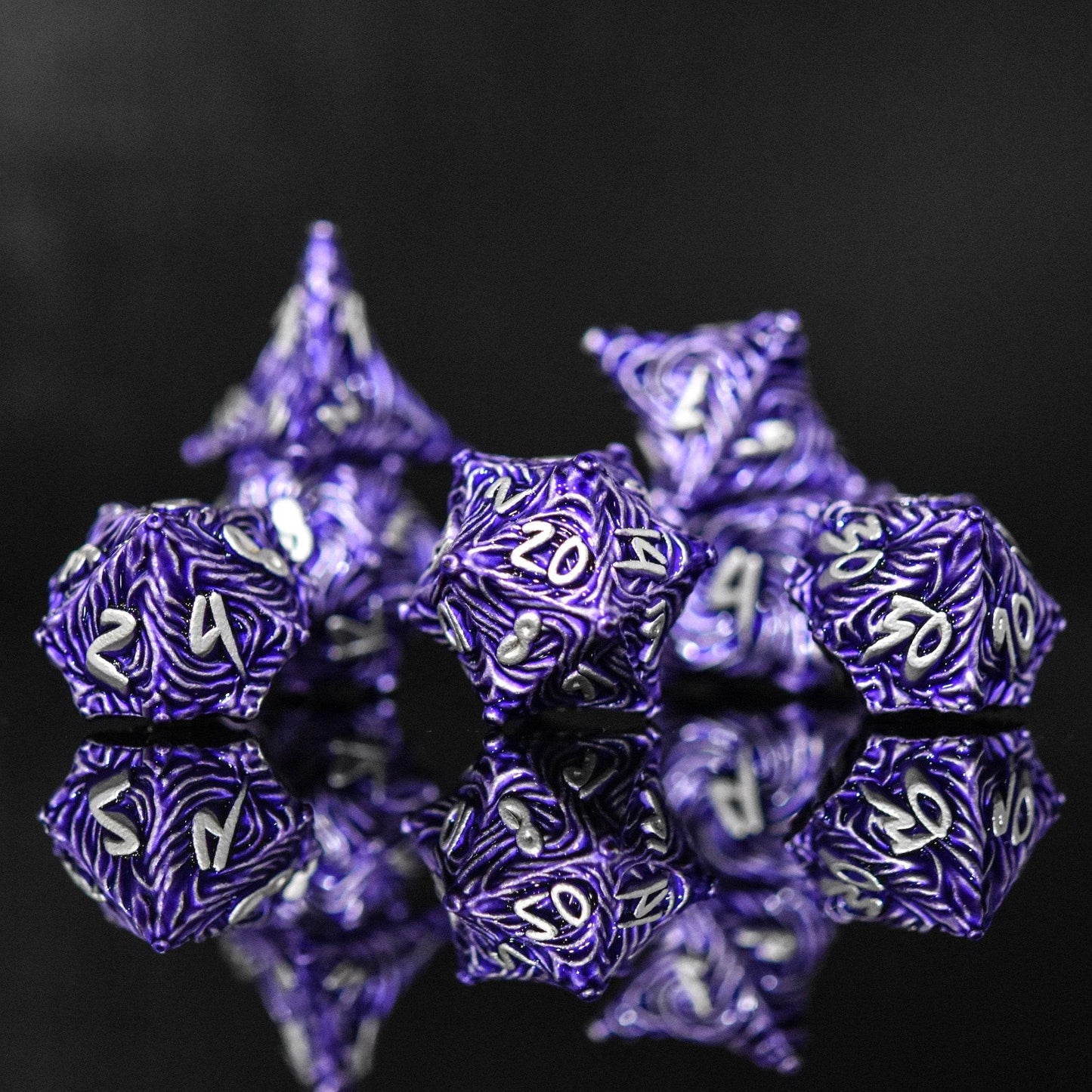 Vortex Warp Metal Dice Set - Purple - 