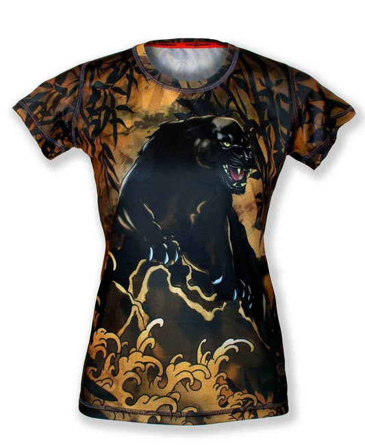 INKnBURN Women's Black Panther Tech Shirt (XS, S) - X-Small / Copper