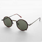 Round Goth Steampunk Vintage Sunglass - Waldo - Tortoise/Gun Metal