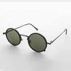 Round Goth Steampunk Vintage Sunglass - Waldo - Tortoise/Gun Metal