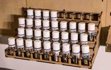Wall Mount Paint Rack - 26mm, For Vallejo and Army Painter Style Dropper Bottles - 