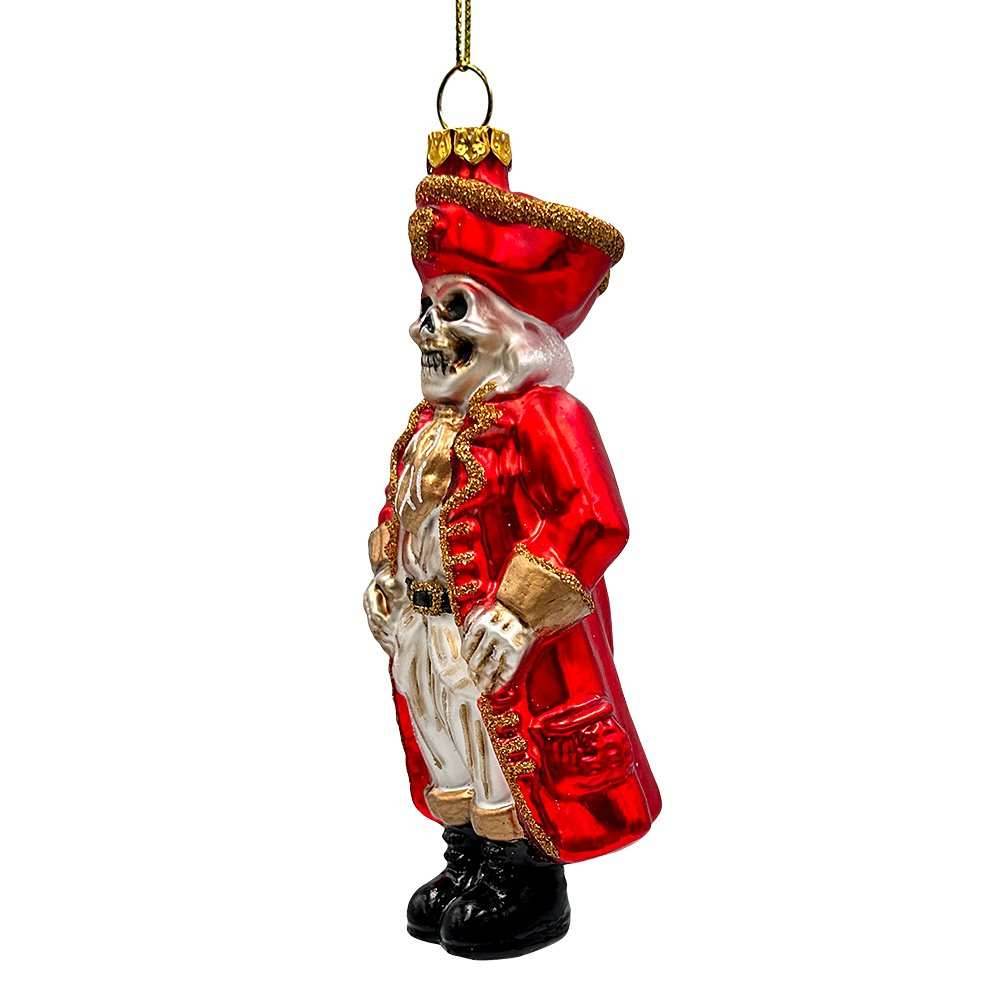 Spooky Pirate of the High Seas Glass Ornament, Creepy Halloween Tree Decoration - 