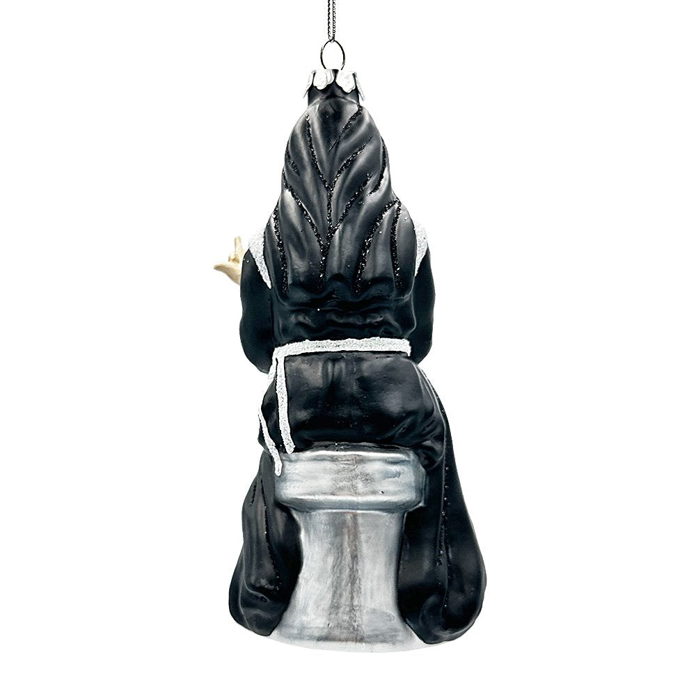 (Pre-Order) Eccentric Gothic Smoking Nun Glass Ornament, Unique Halloween and Emo Home Decor