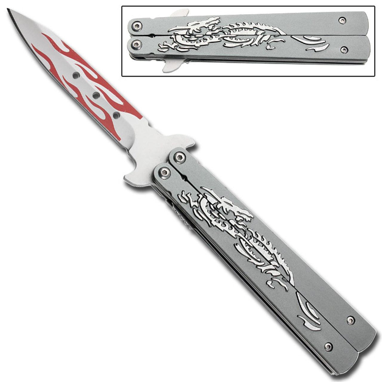 Dragon Flame Spring Assist Knife - Field Grey-0