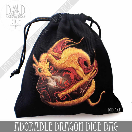 Adorable sac à dés dragon