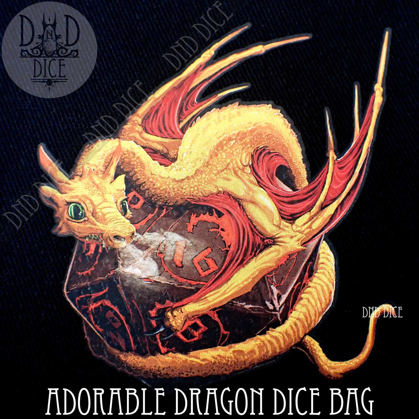 Adorable sac à dés dragon