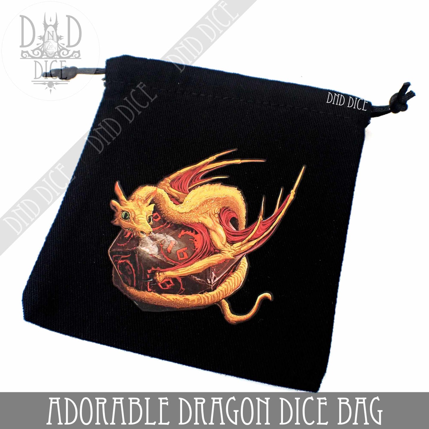 Adorable sac à dés dragon