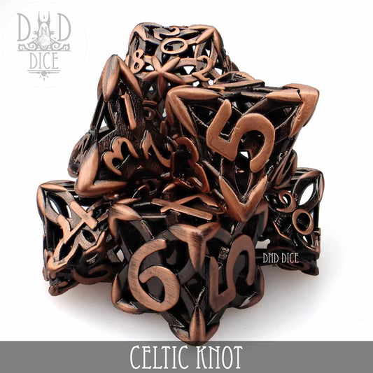 Jeu de dés en métal à nœud celtique (coffret cadeau)
