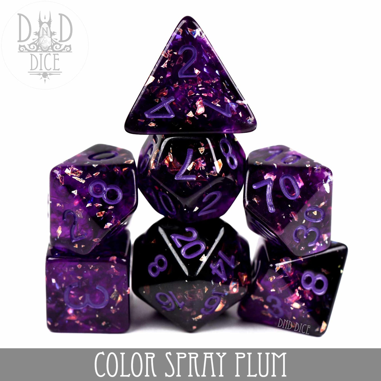 Color Spray Plum Dice Set