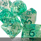Confetti Green Dice Set