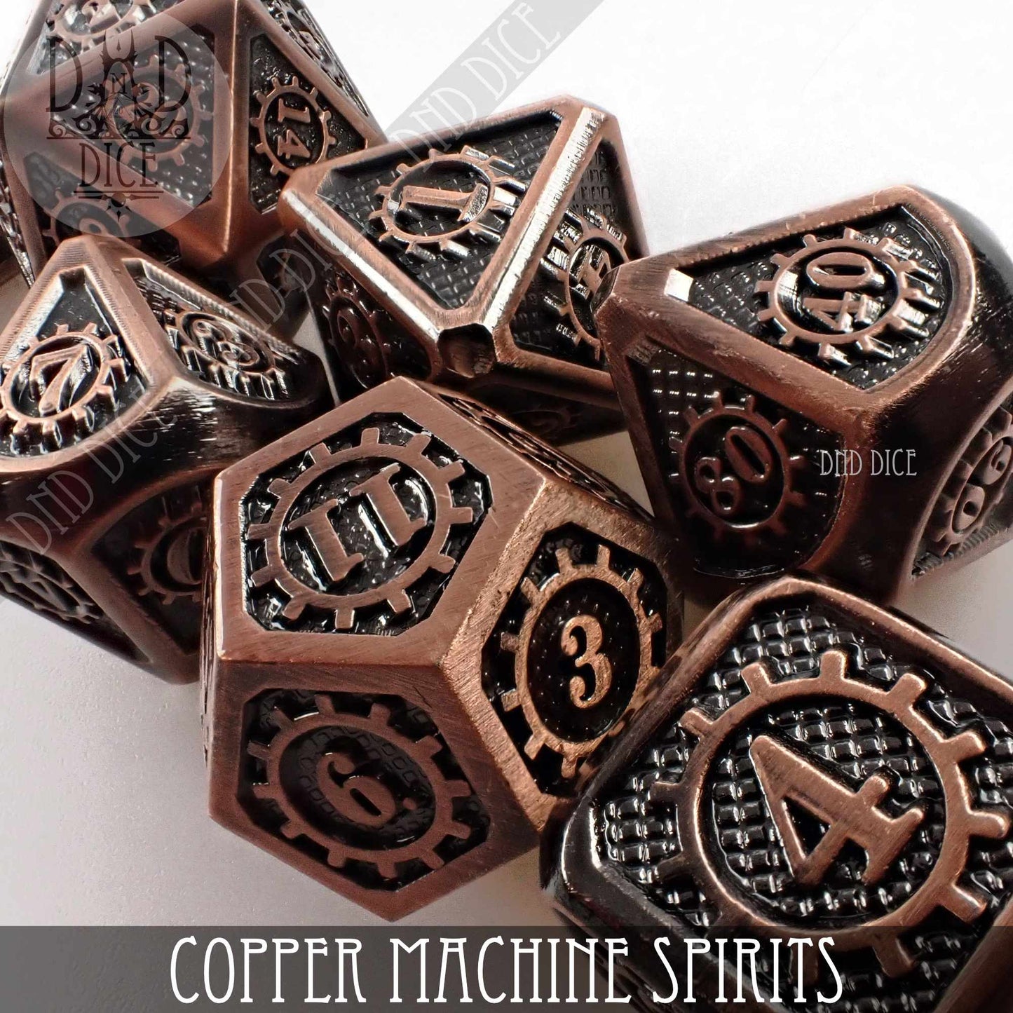 Copper Machine Spirits Metal Dice Set