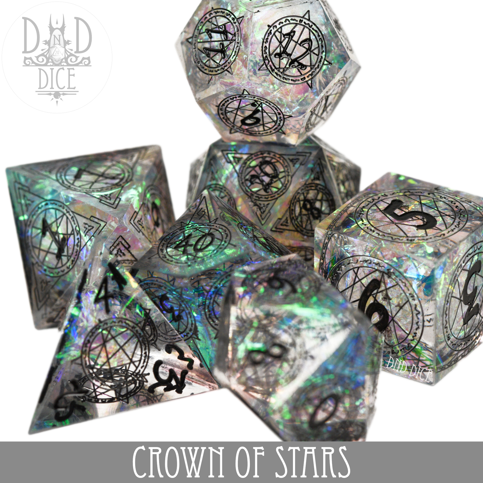 Crown of Stars Handmade Dice Set