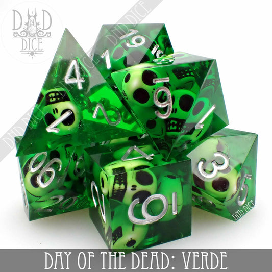 Jour des Morts - Ensemble de dés faits à la main Verde