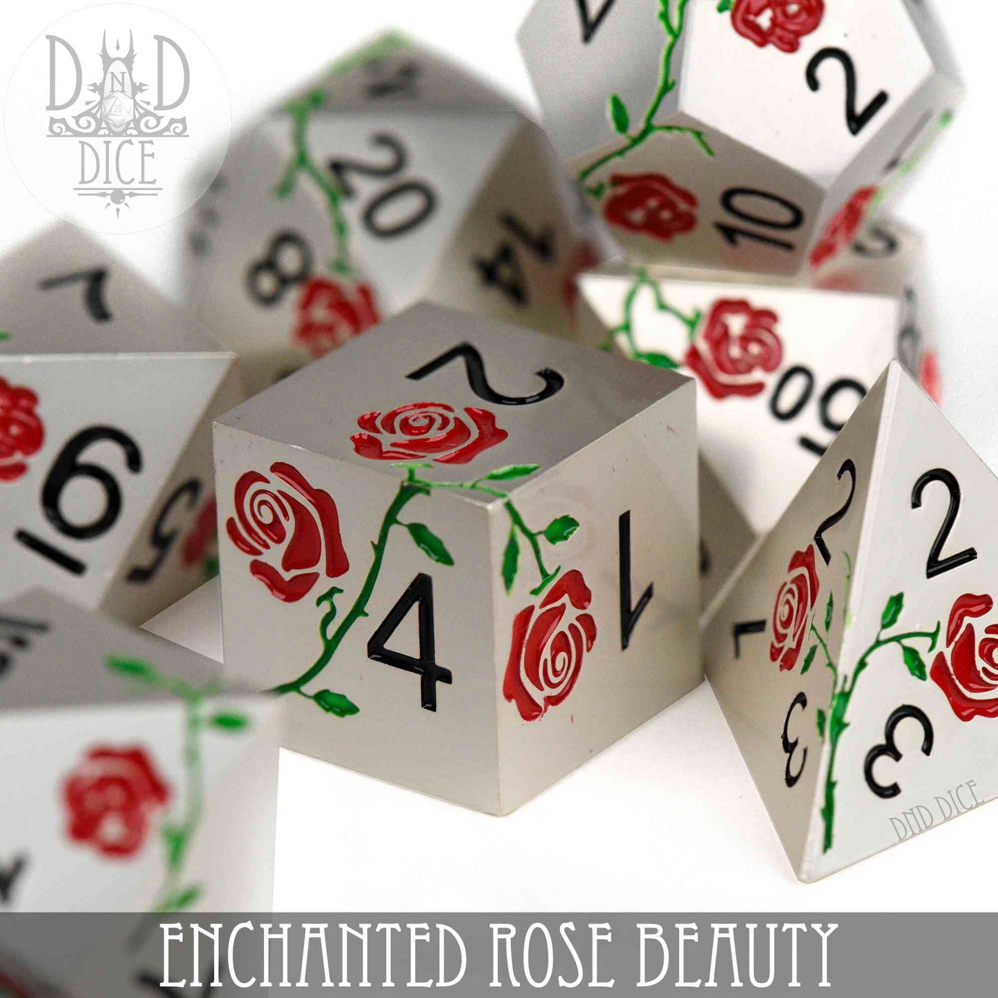 Enchanted Rose : Beauté - Jeu de dés en métal