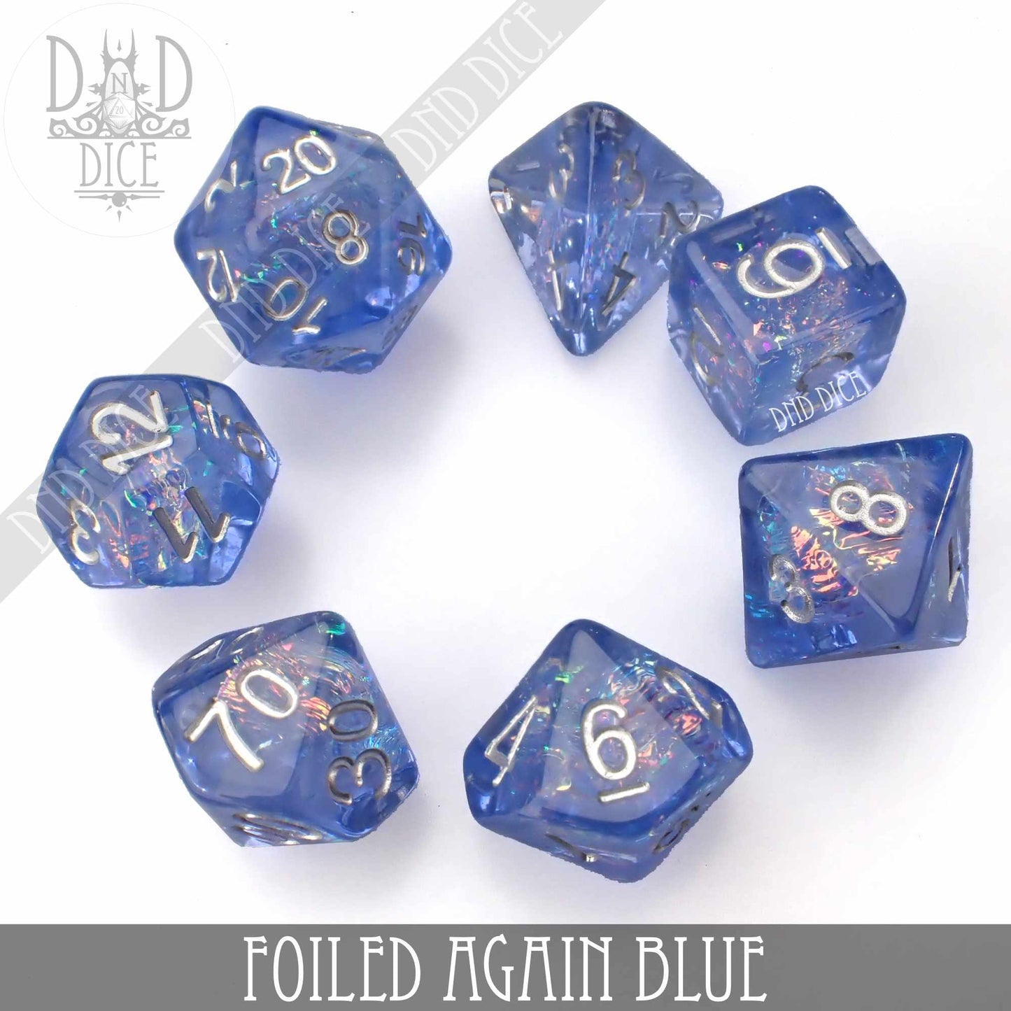 Foiled Again Blue Dice Set