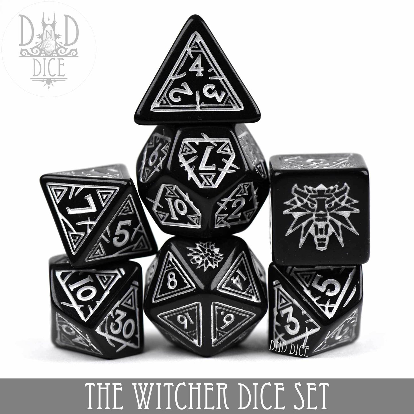 The Witcher Dice Set and Coin - Geralt - Silver Sword