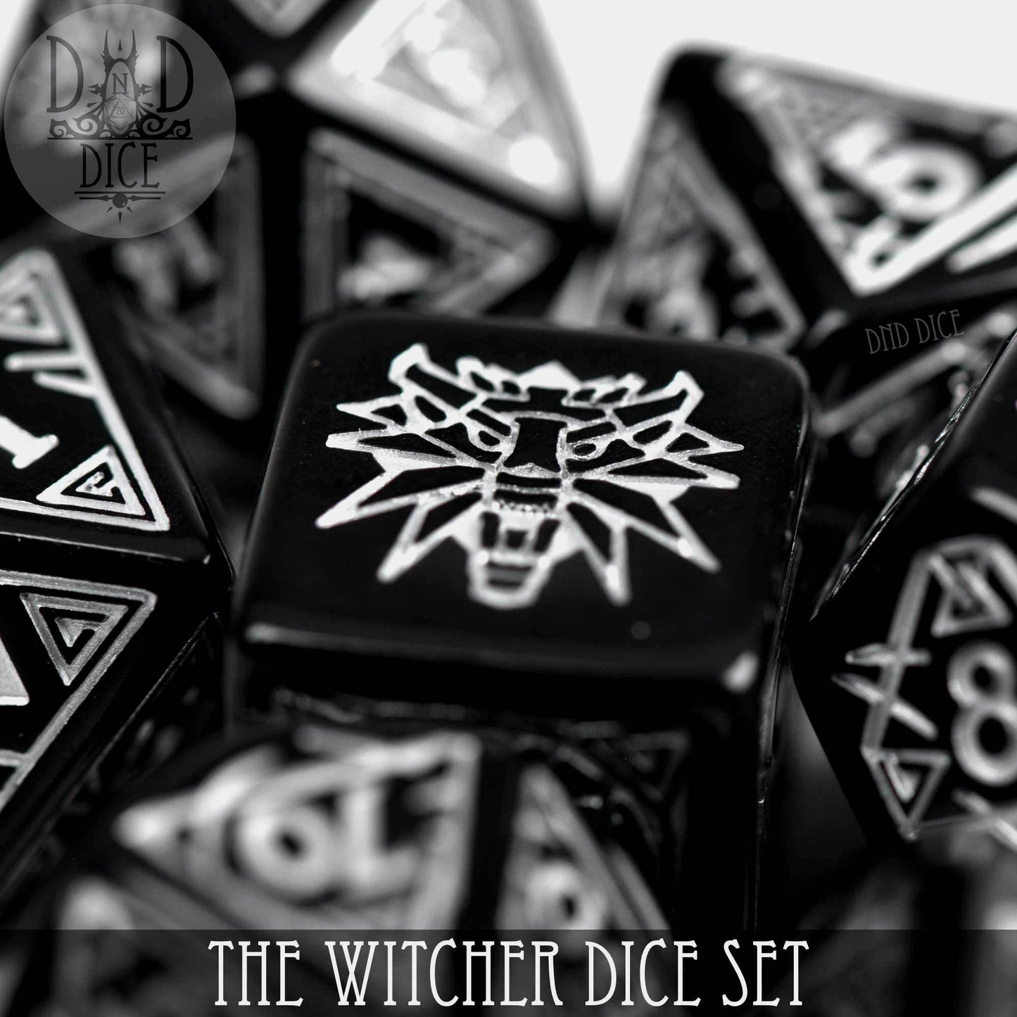 The Witcher Dice Set and Coin - Geralt - White Wolf