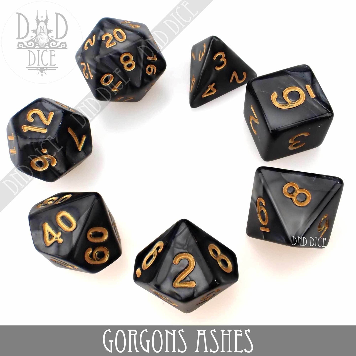 Gorgons Ashes 7 or 11 Dice Set - 7 Dice Set