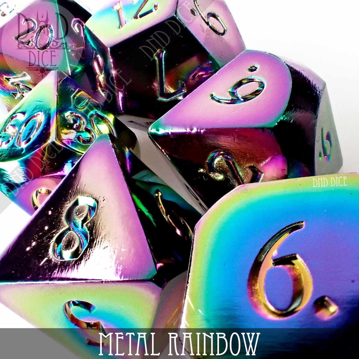 Metal Rainbow Dice Set