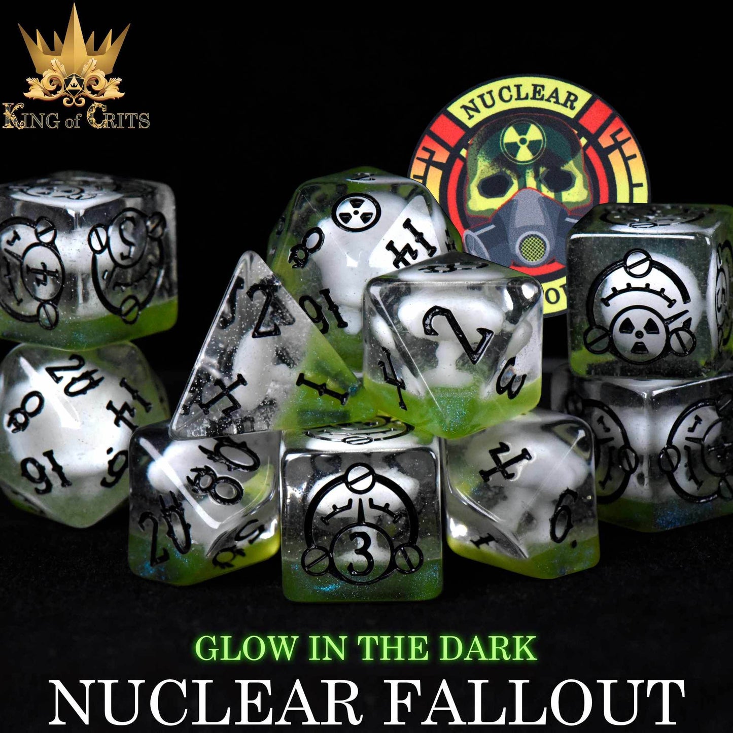 Nuclear Fallout 11 Dice Set (Glow) - 