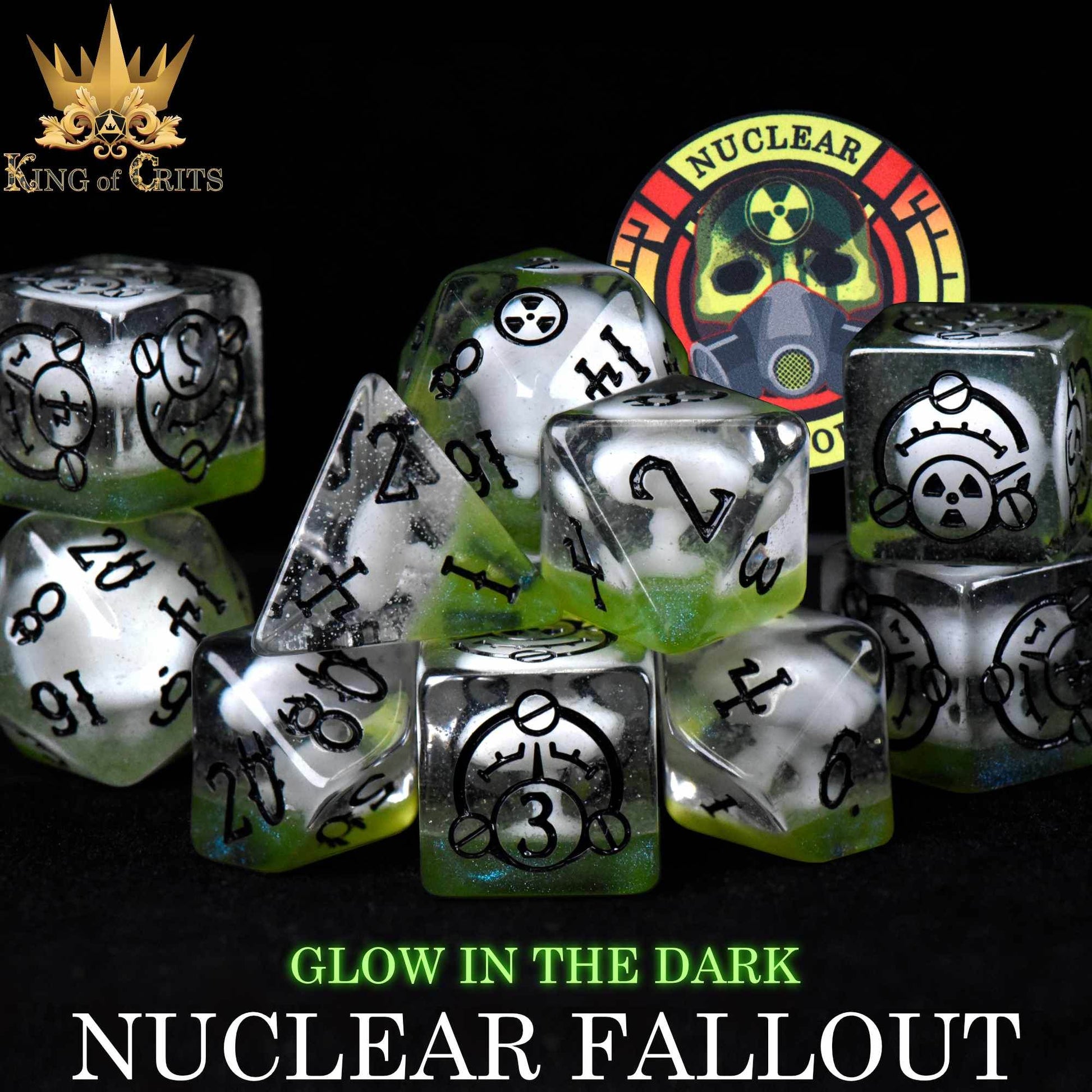 Nuclear Fallout 11 Dice Set (Glow) - 