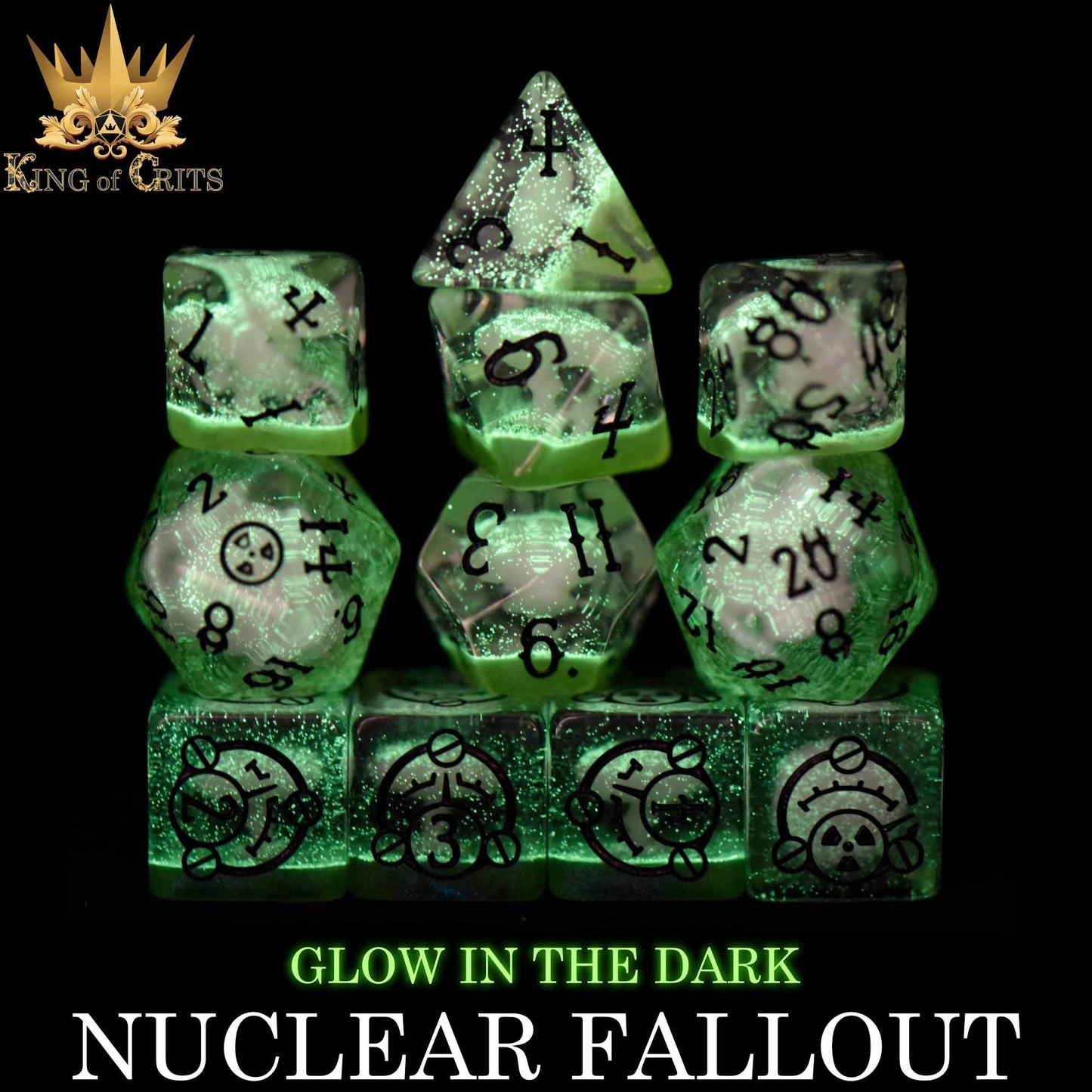 Nuclear Fallout 11 Dice Set (Glow) - 