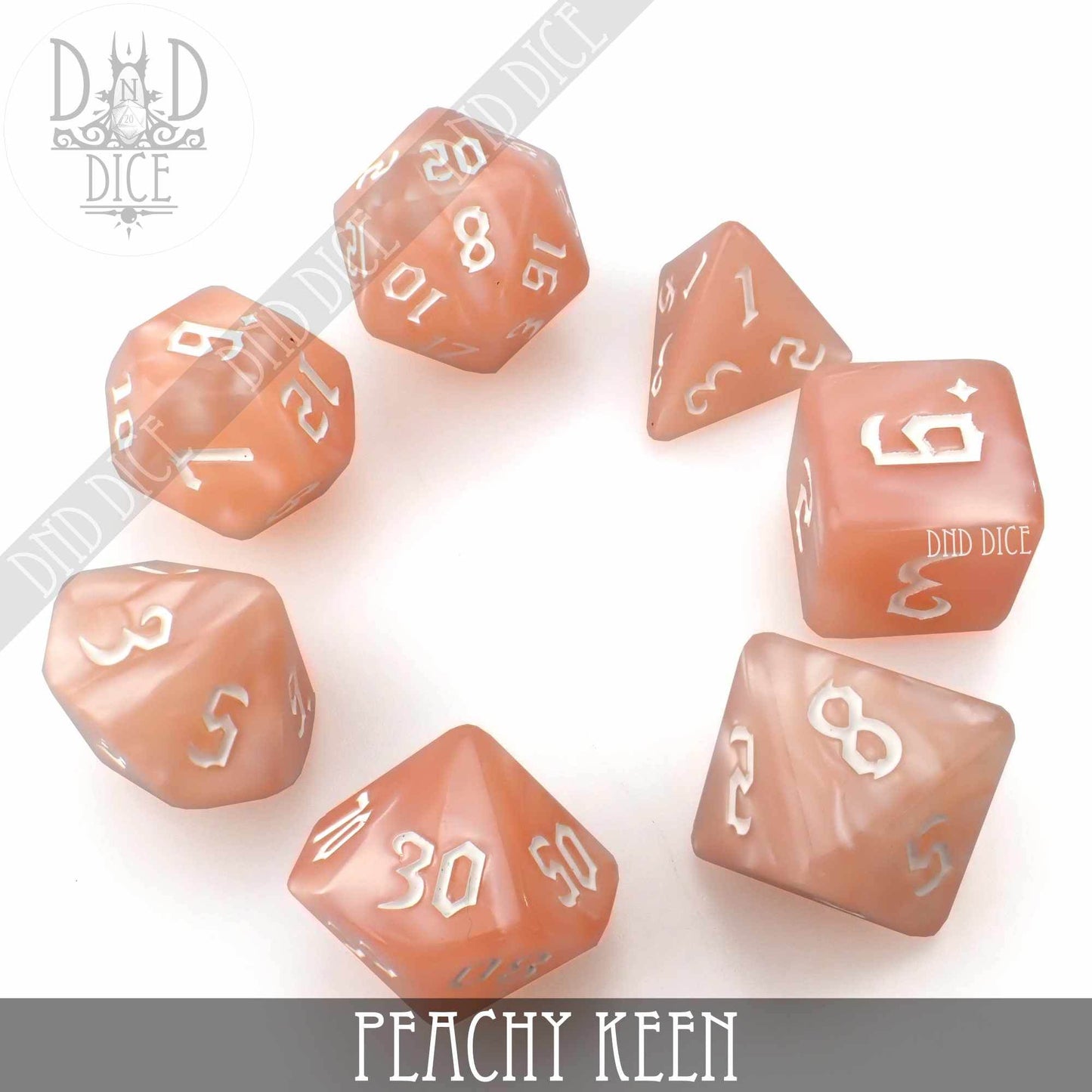 Peachy Keen Dice Set - 