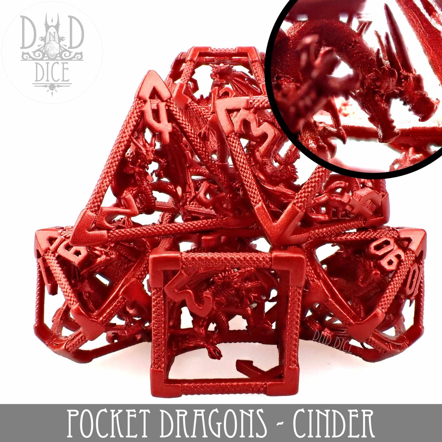 Pocket Dragons Cinder - Jeu de dés en métal (coffret cadeau)