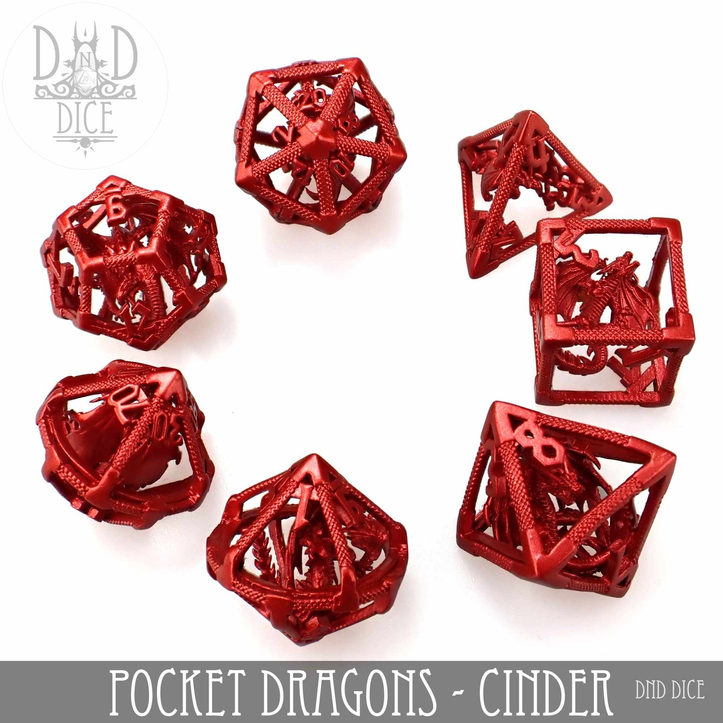 Pocket Dragons Cinder - Jeu de dés en métal (coffret cadeau)