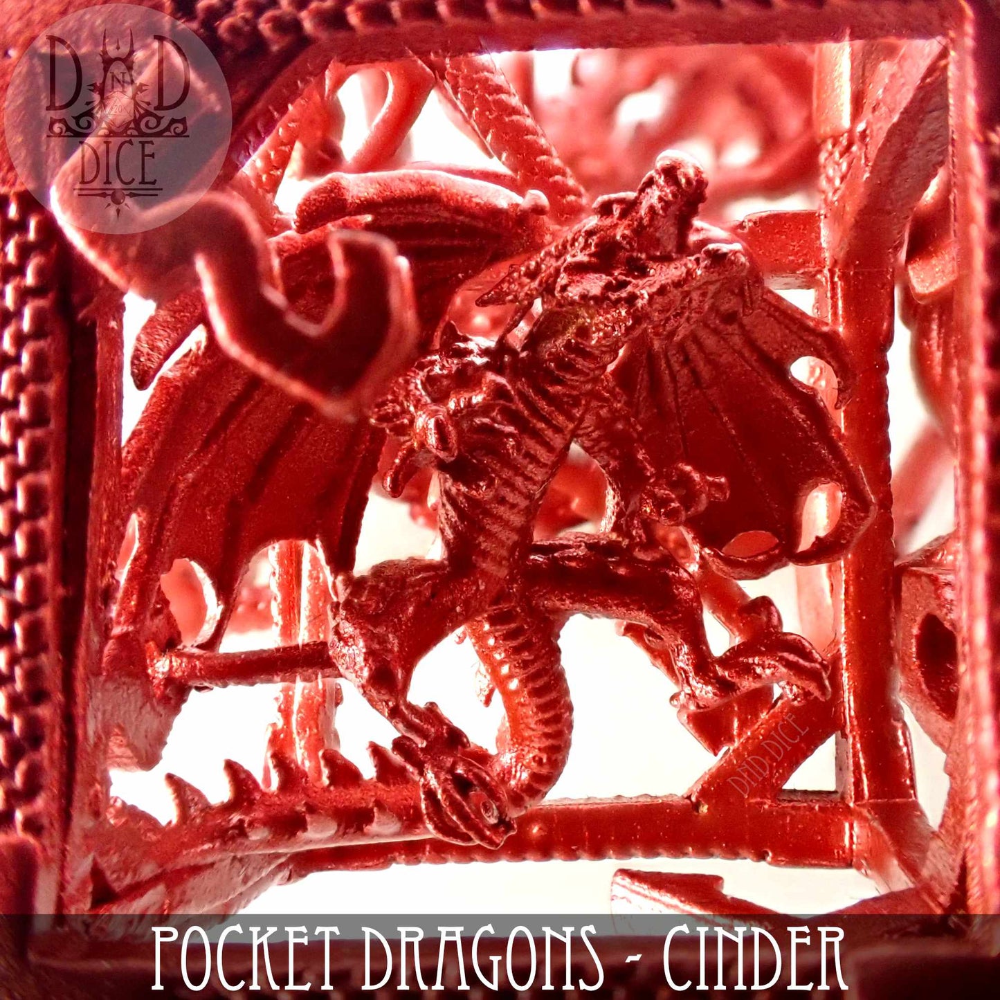 Pocket Dragons Cinder - Juego de dados de metal (caja de regalo)