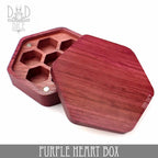 Purple Heart Wood Dice Box