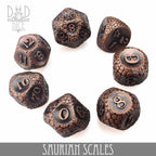 Saurian Scales Metal Dice Set