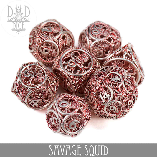 Savage Squid Metal Dice Set (Gift Box)